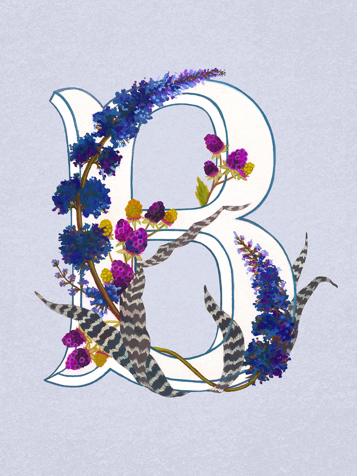 g is for Floral Alphabet typography design