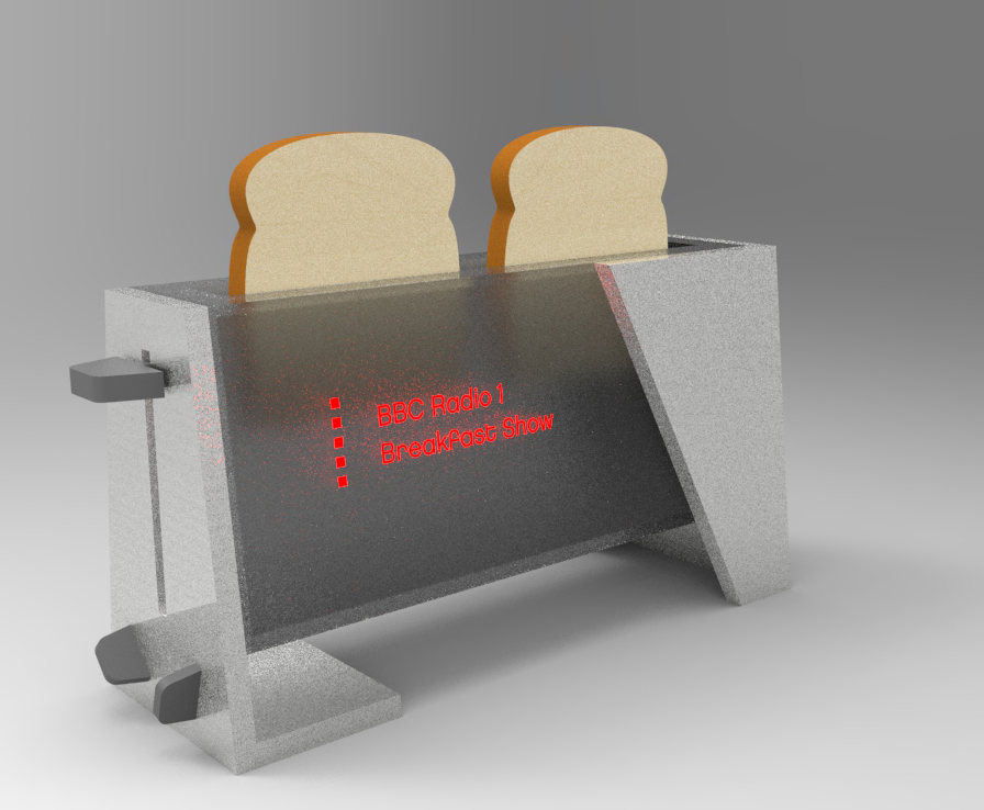 toast toaster Radio glass steel Food  breakfast cad Render sound product design industrial art MORNING
