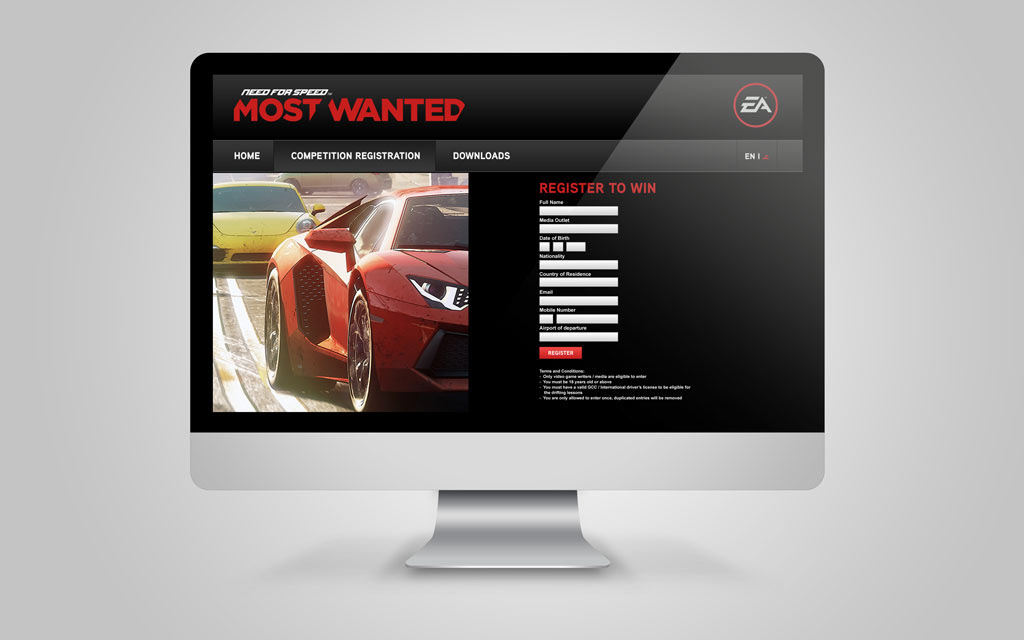 nfs Need For Speed most wanted microsite