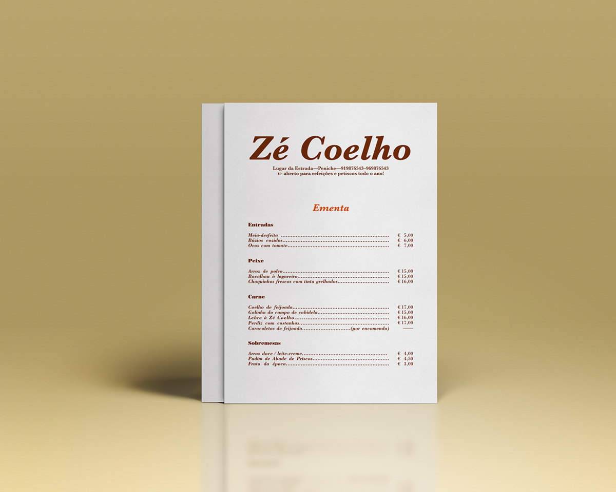 academic identity restaurant menu composição tipográfica Made In Portugal