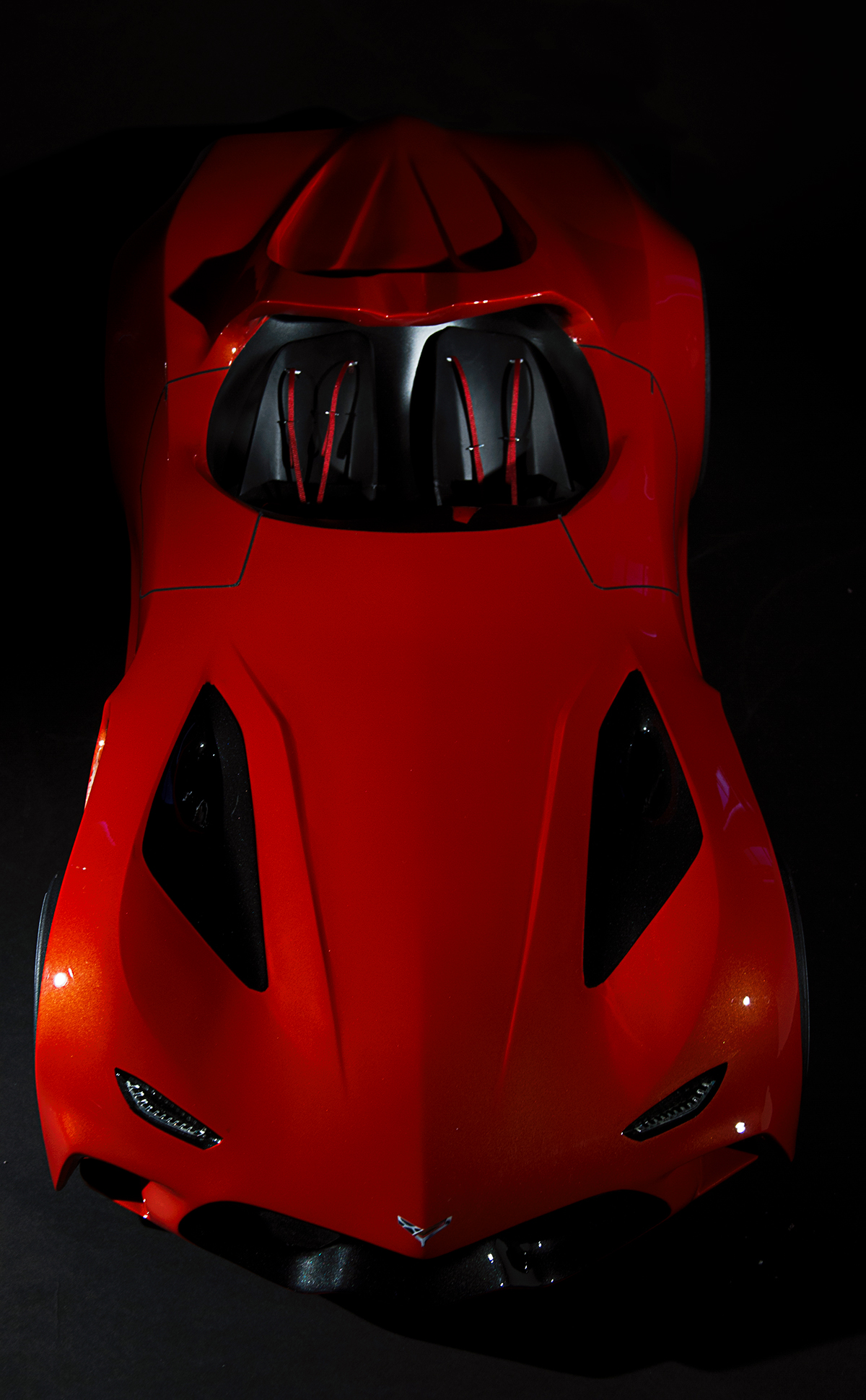Auto Corvette Transportation Design clay Automotive Photography car red studio Studio Photography