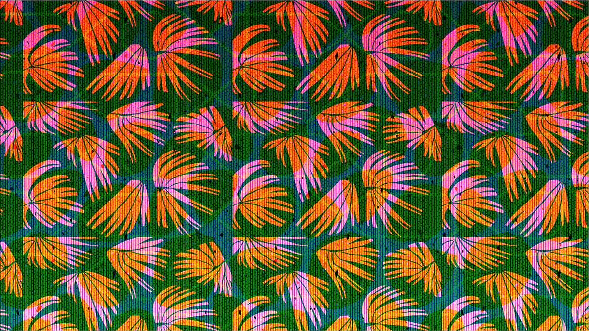 Flowers geometric gradient pattern Repeat Pattern textile design  Tropical Surface Pattern wallpaper leaves