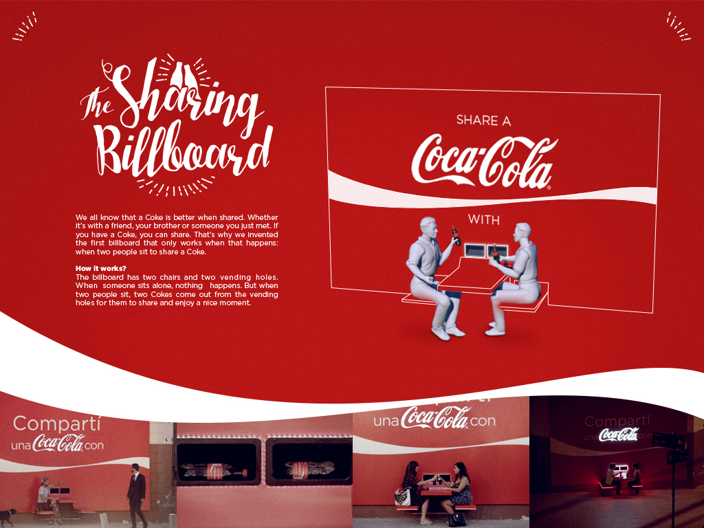 coke Coca Cola sharing billboard share a del campo buenos aires argentina