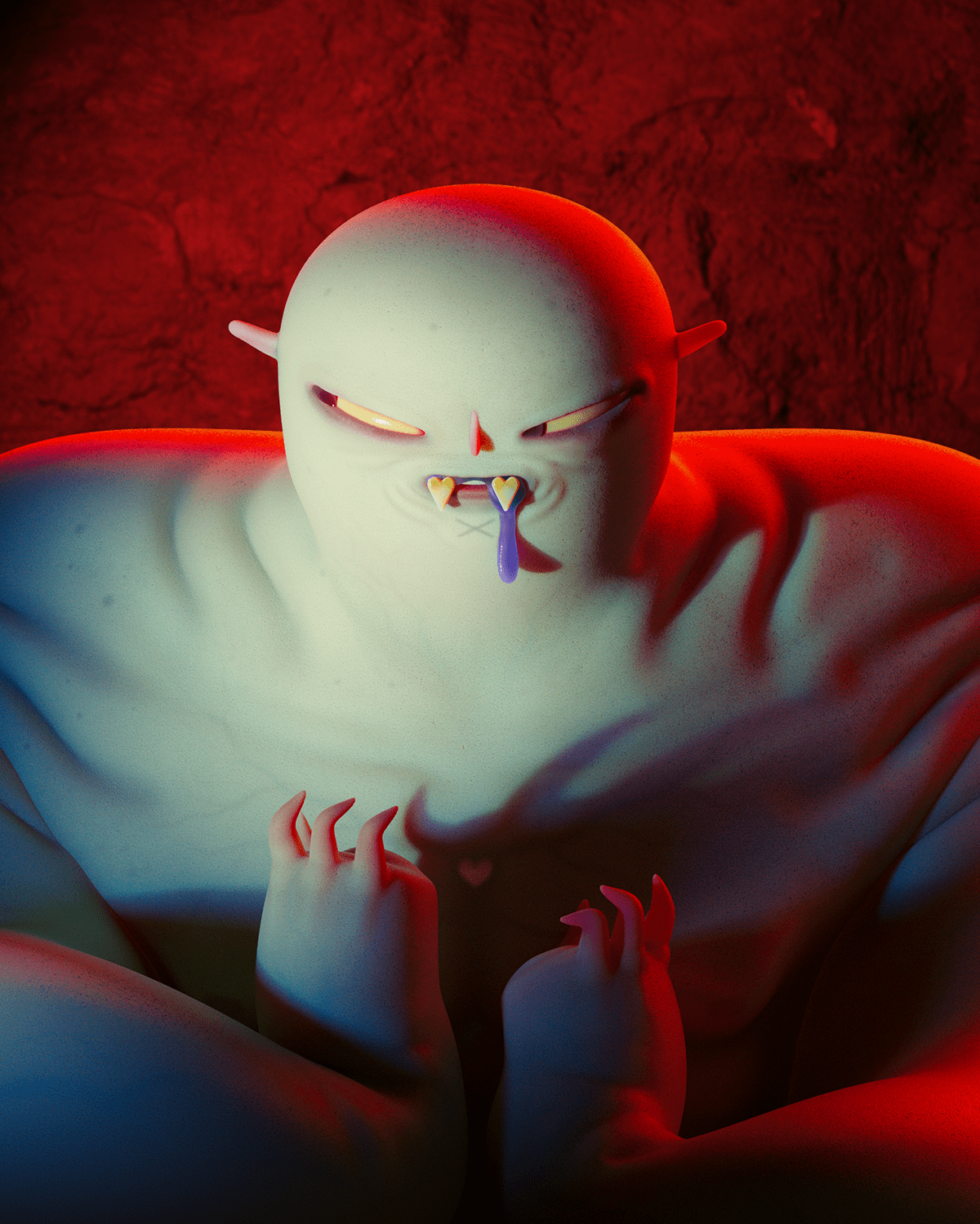 3D Character design  FANG feng shui heart Love nosferatu vampire