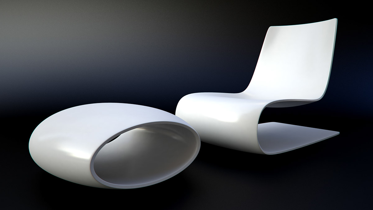 CGI furniture chair postproduction rendering 3D visualizations
