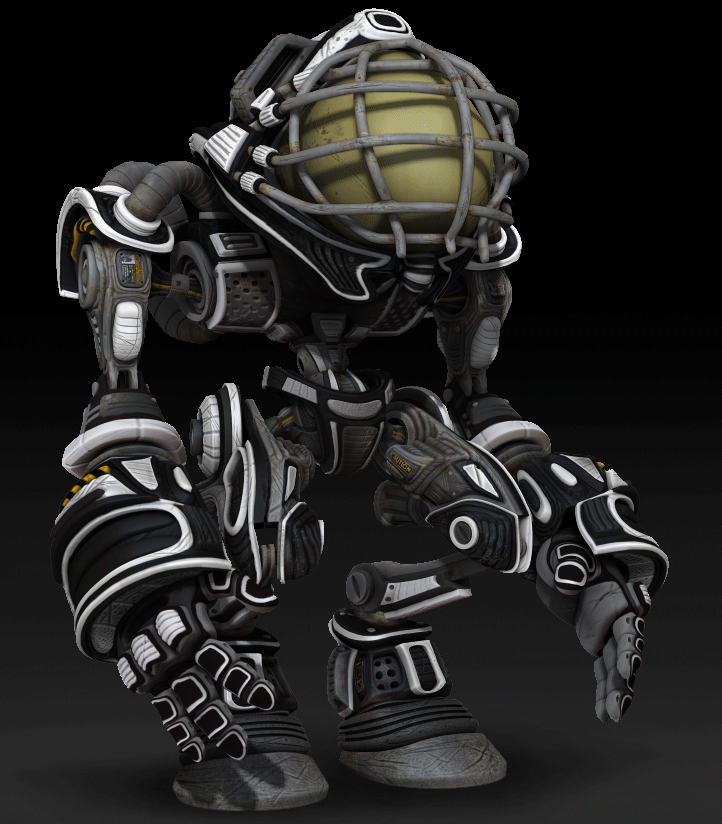 robot 3D 3d modeling game character texturing LoD shading Hard Surface Modeling