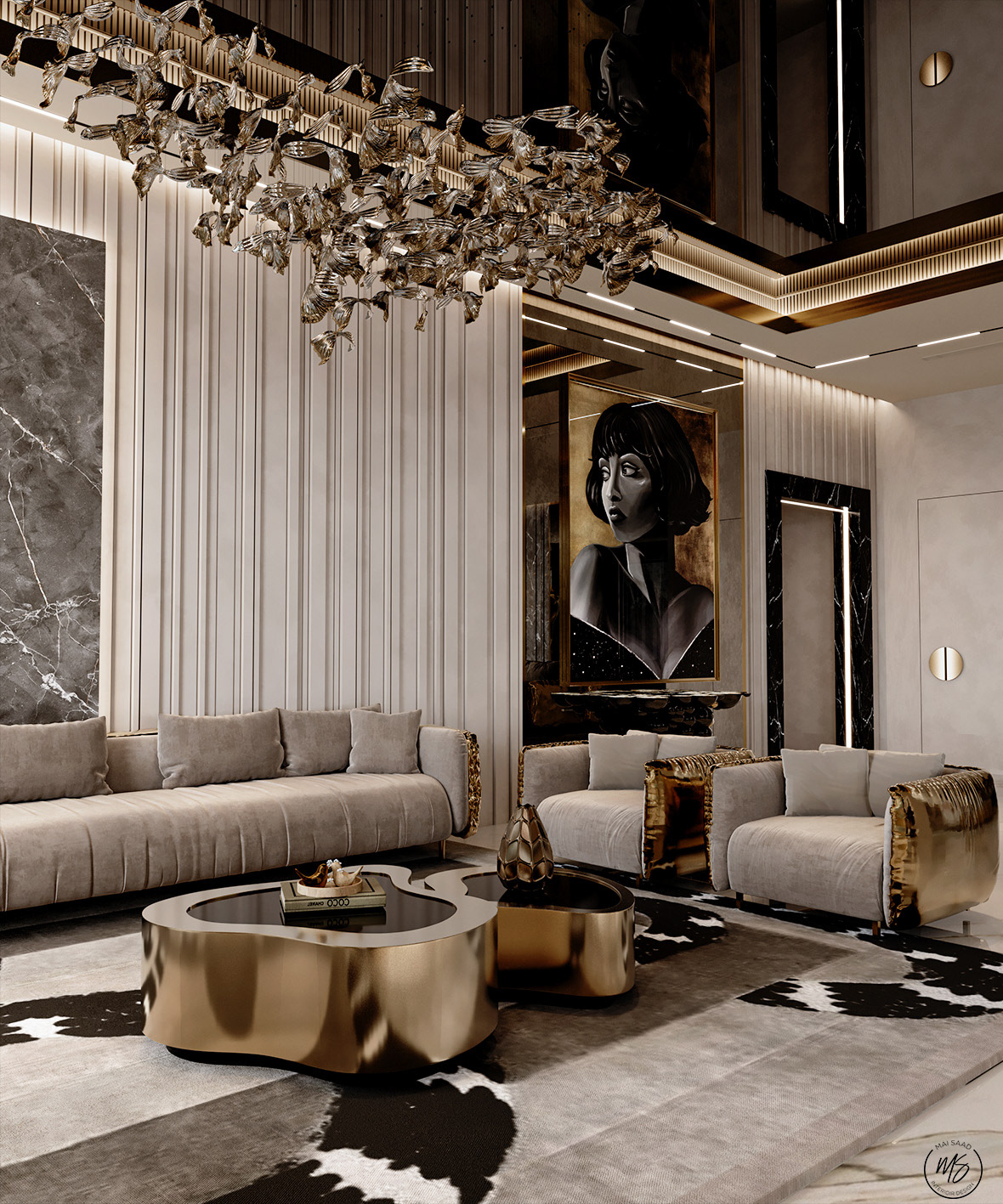 luxury gold elegant reception dining luxurydesign livingroom bocadolobo Luxuryfurniture TVWALL
