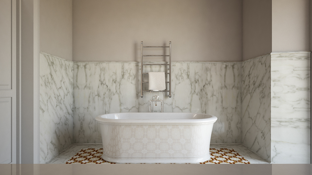 bathroom D&D carrara Calacatta gold design marmor