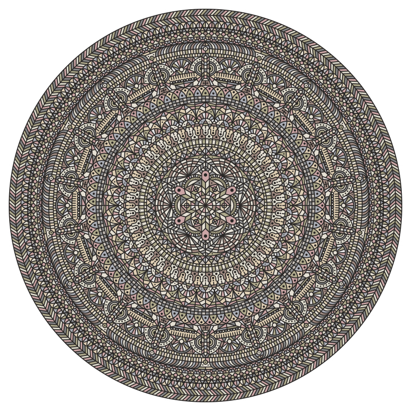 Mandala pattern pattern design  circle earth tones Illustrator