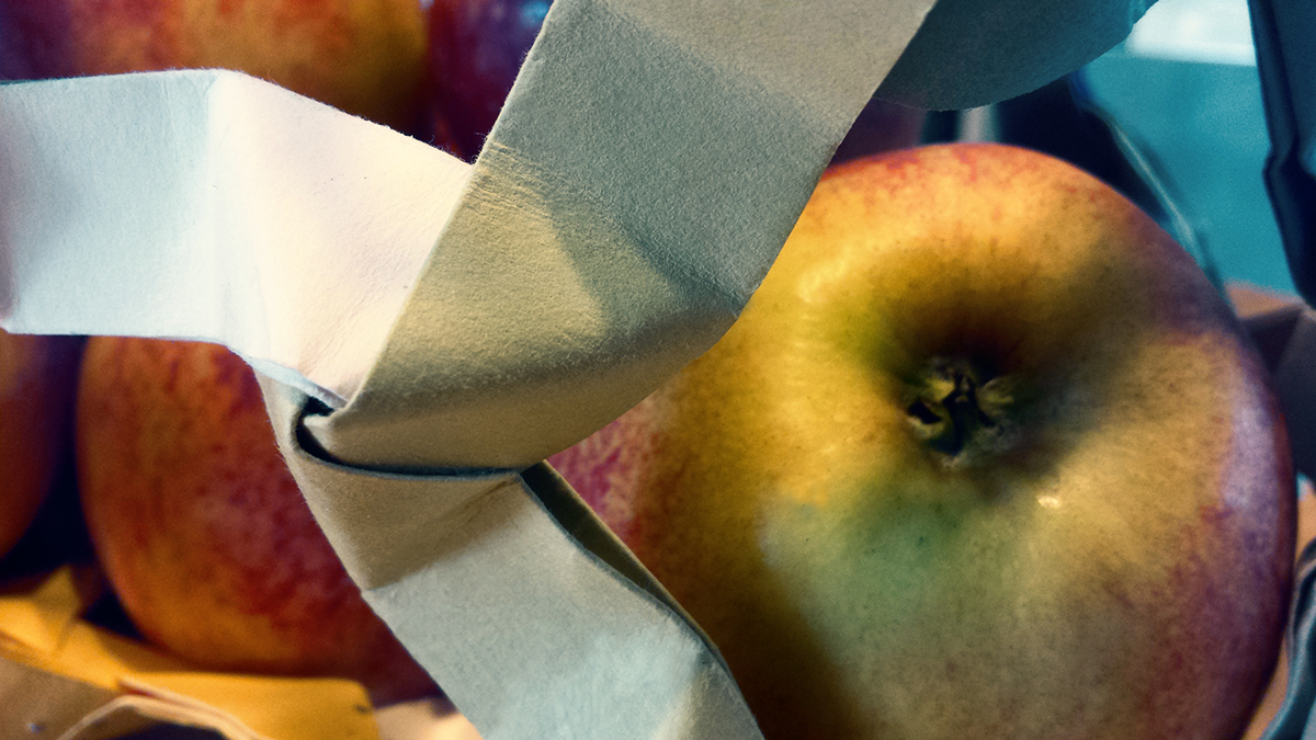 bag paper apple Fruit Carry paper bag origami  folding material expriment excercice fruit bag