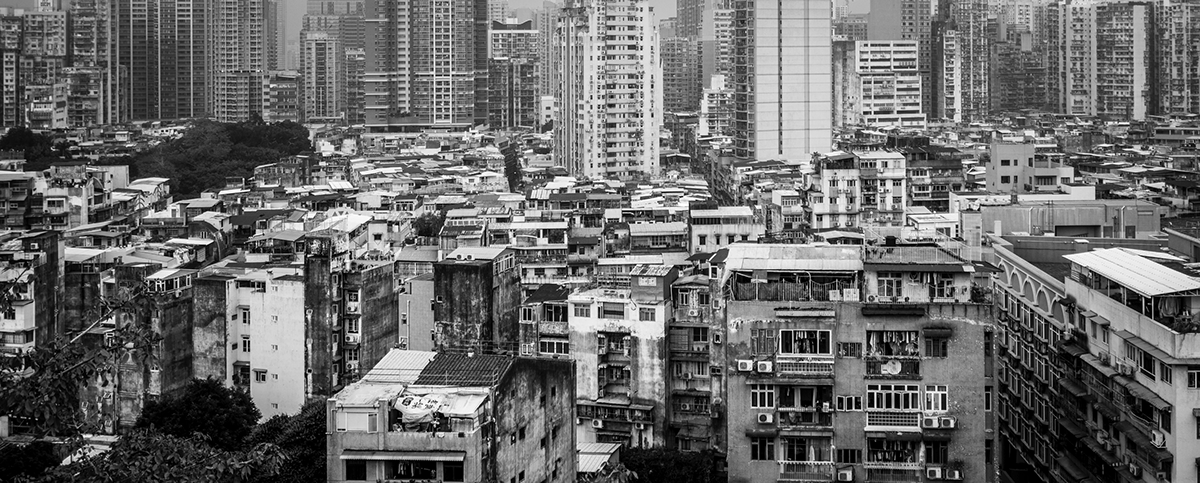 appartments black and white buildings china Dystopia fences futuristic highrises macau Adobe Portfolio