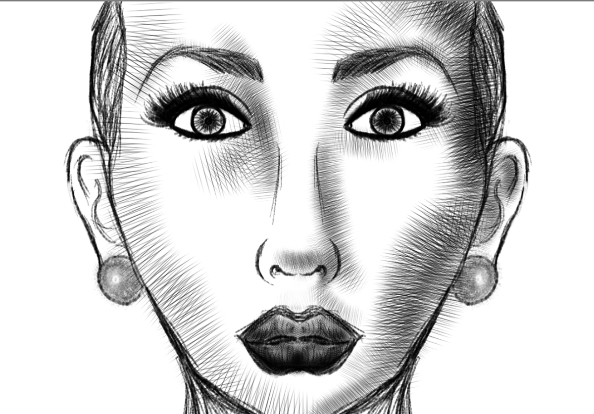 ilustracion pintura digital rostro mujer