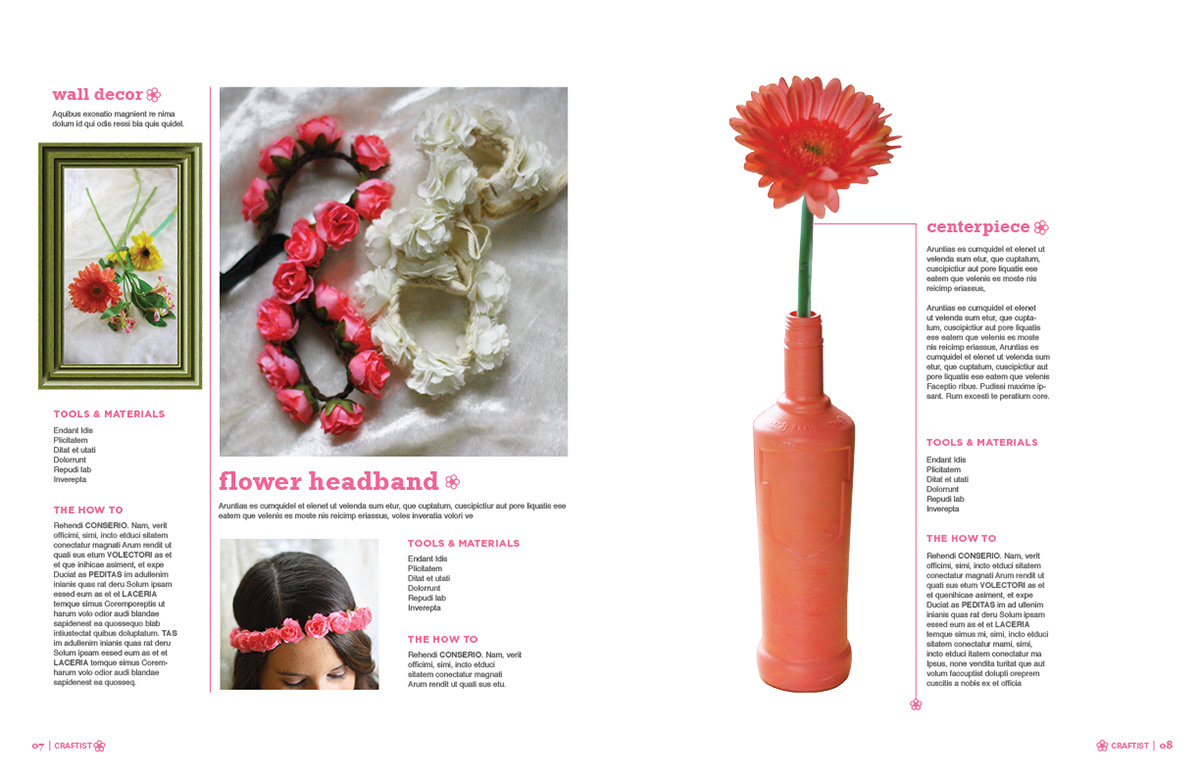 craft craftist crafty magazine Layout confetti friendship bracelet Flowers floral spring