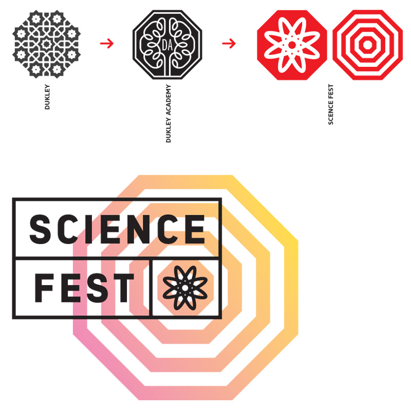 fest scince logo for children poster print identity navigation