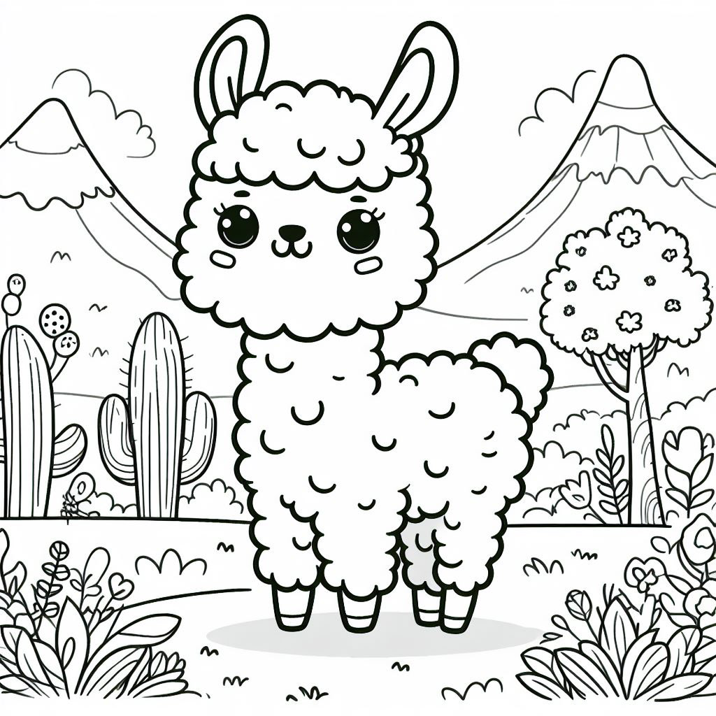 llama animal Digital Art  artwork Drawing  ILLUSTRATION  Character design  concept art digital illustration