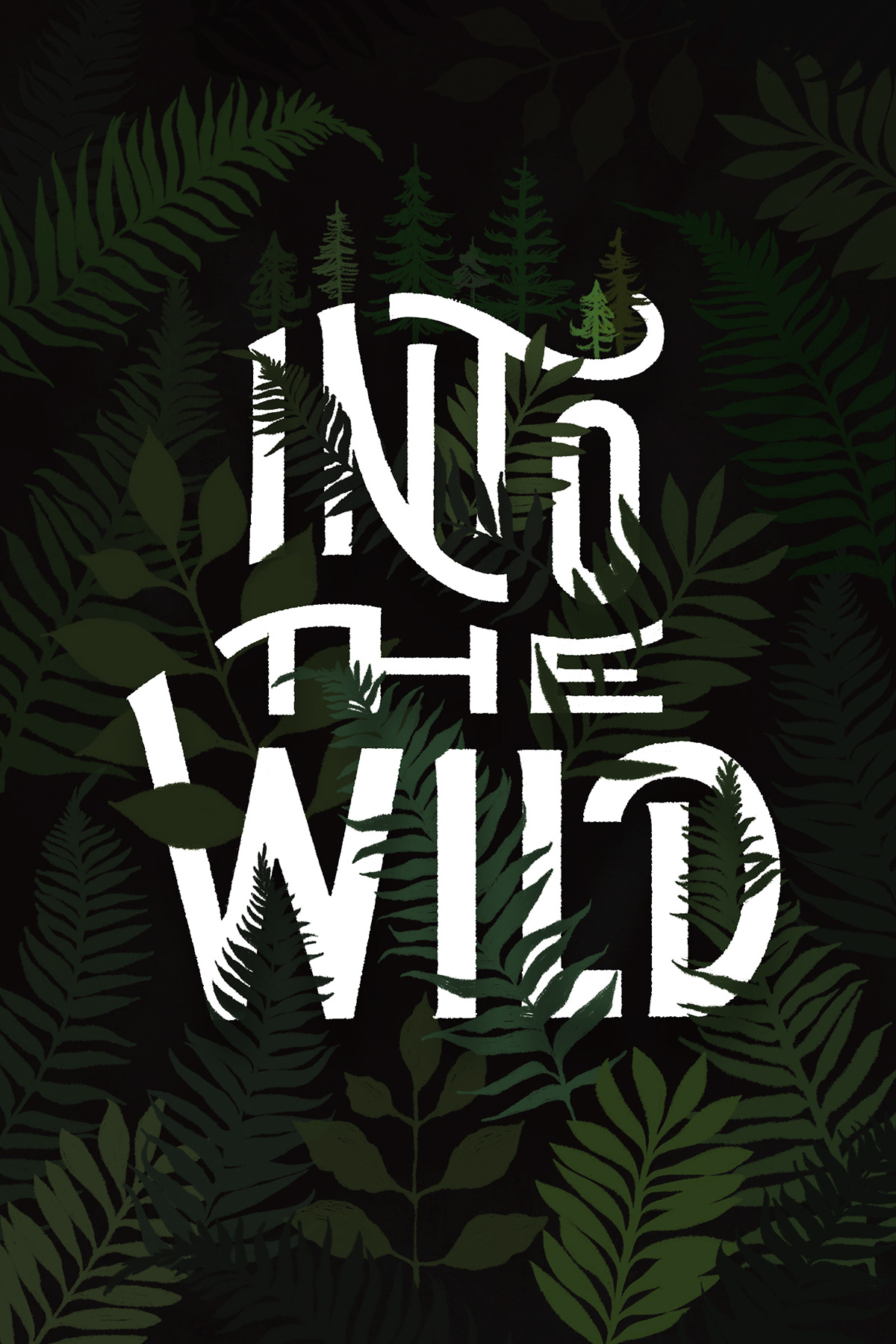 into the wild foliage map wild typography   paper cut editorial