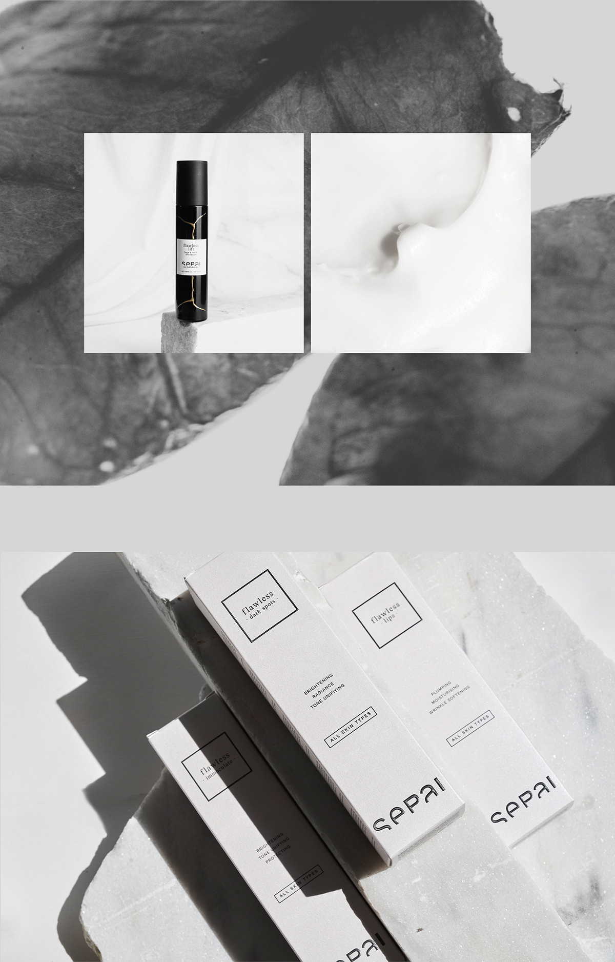 brand branding  Cosmetic design graphic design  luxury minimal Packaging Photography  product