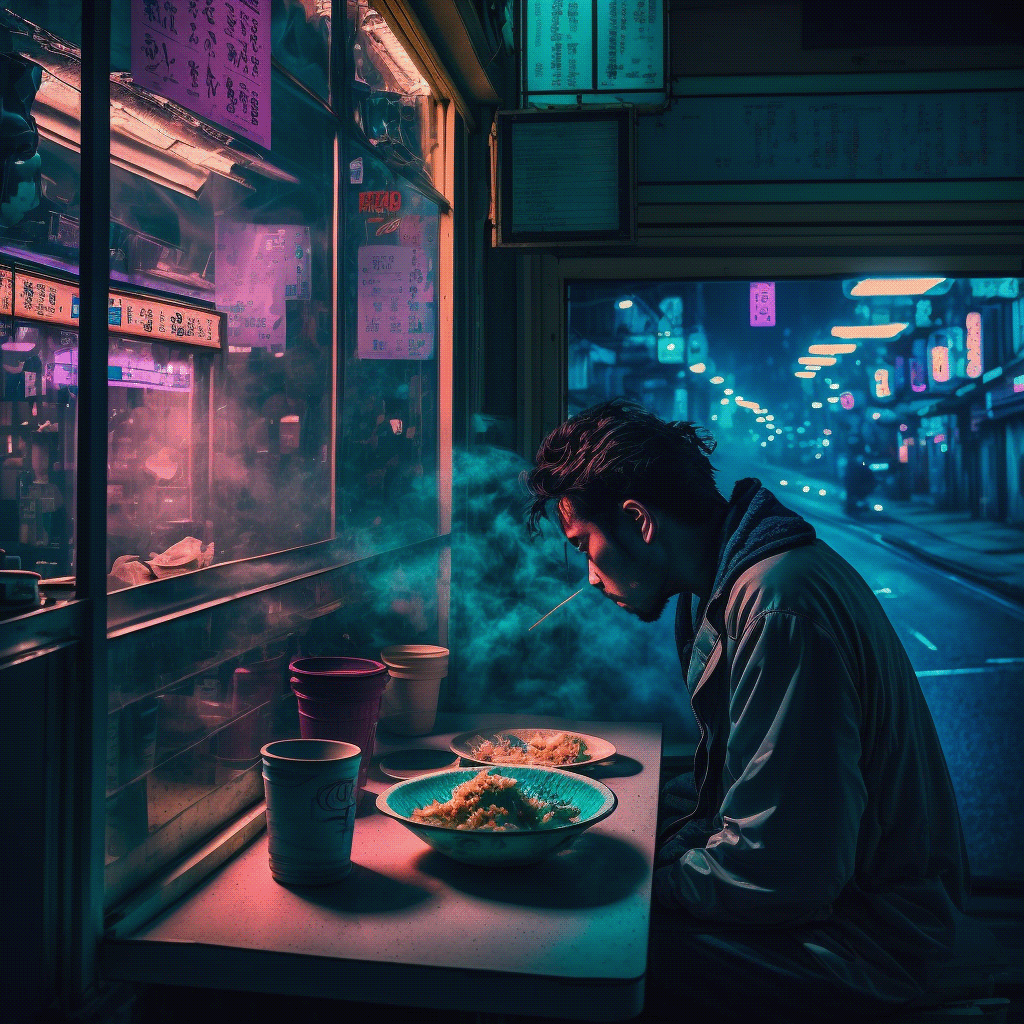 Midnight dinner in Tokio