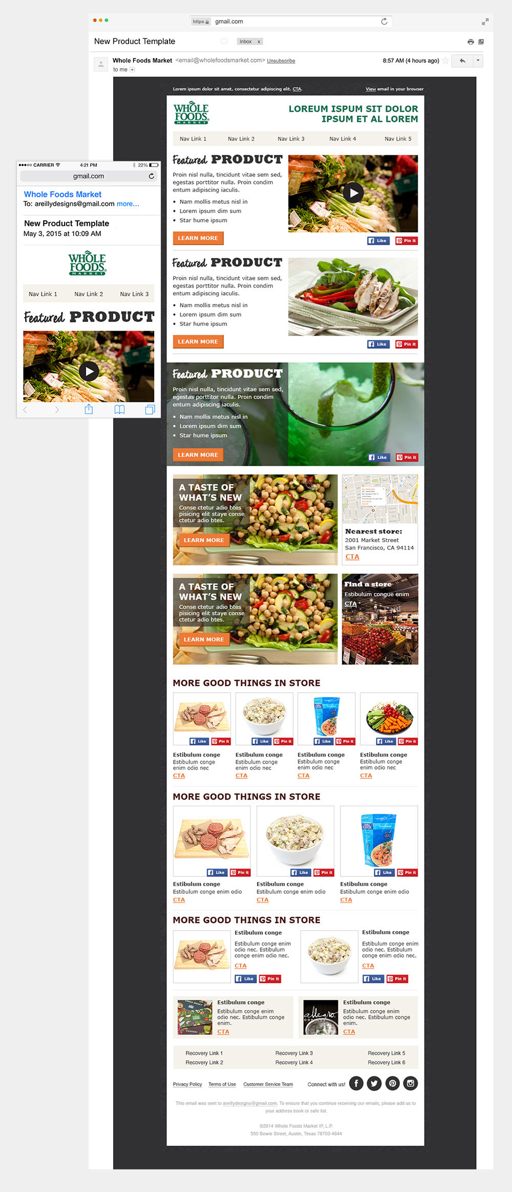 Email email marketing whole foods market Food  Grocery beverage design template Email Design