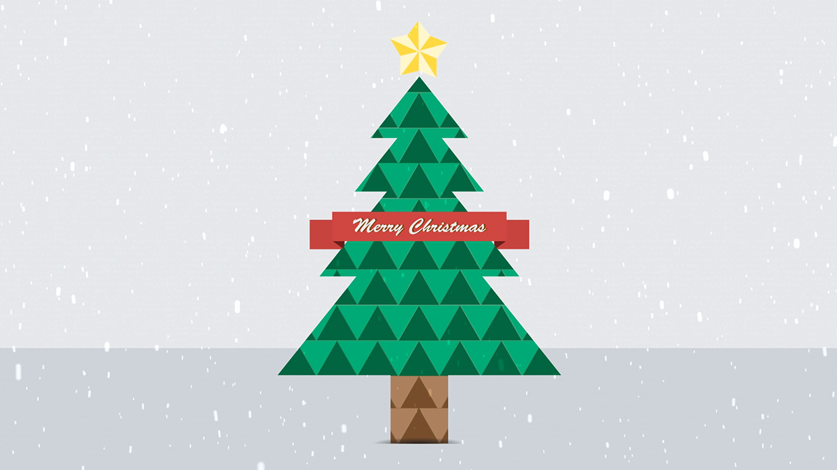 Christmas Tree  geometric flat design after effects snow triangle xmas holidays Merry Christmas