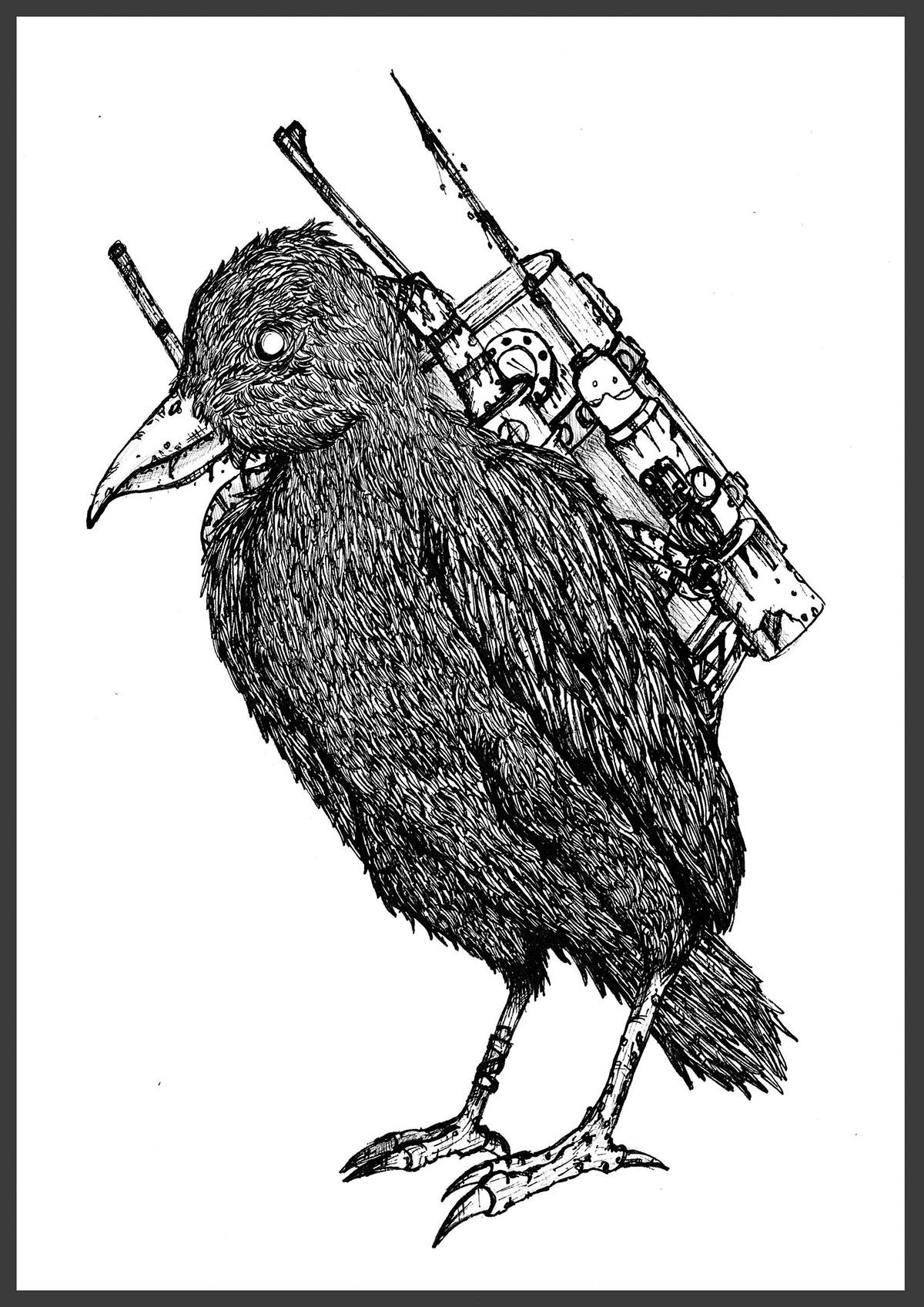 pop Streer art monsters Rendy Pen on Paper crows devil