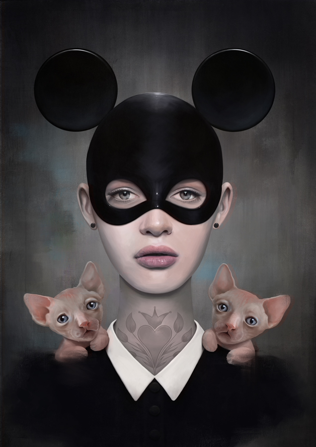 Cat portrait tejfel krisztian digital art Young Twins beauty mask