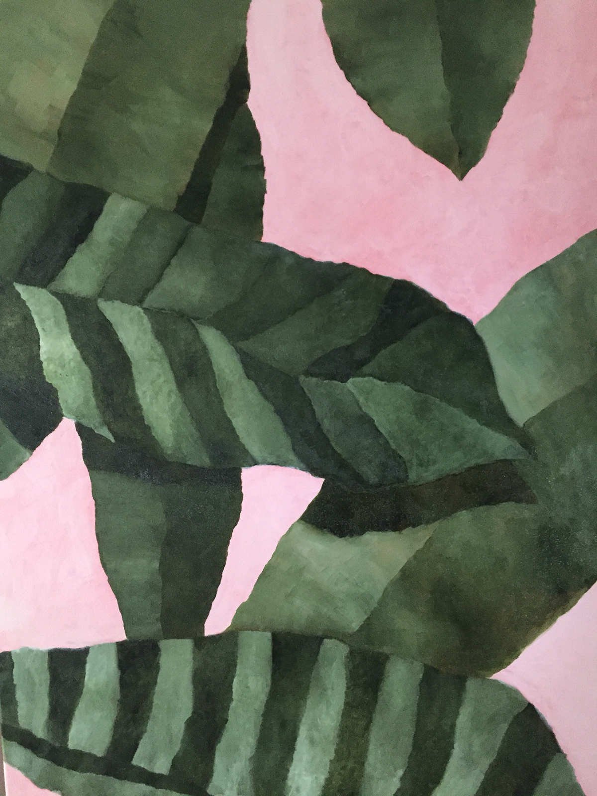 pintura ilustracion oleo hojas Tropical