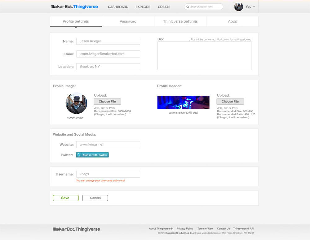 makerbot thingiverse Responsive redesign