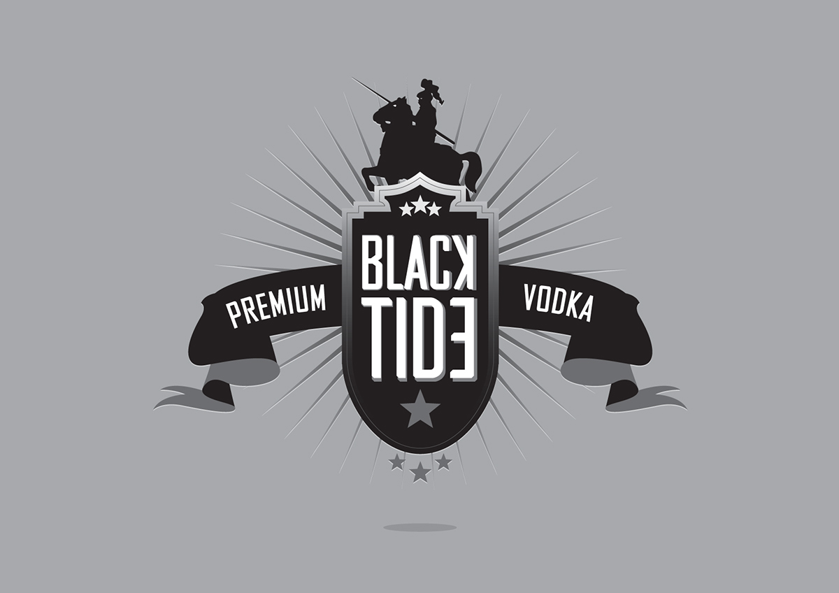 Icon Vodka brand logo mark vector graphics colour symbol heraldry drink russian red black