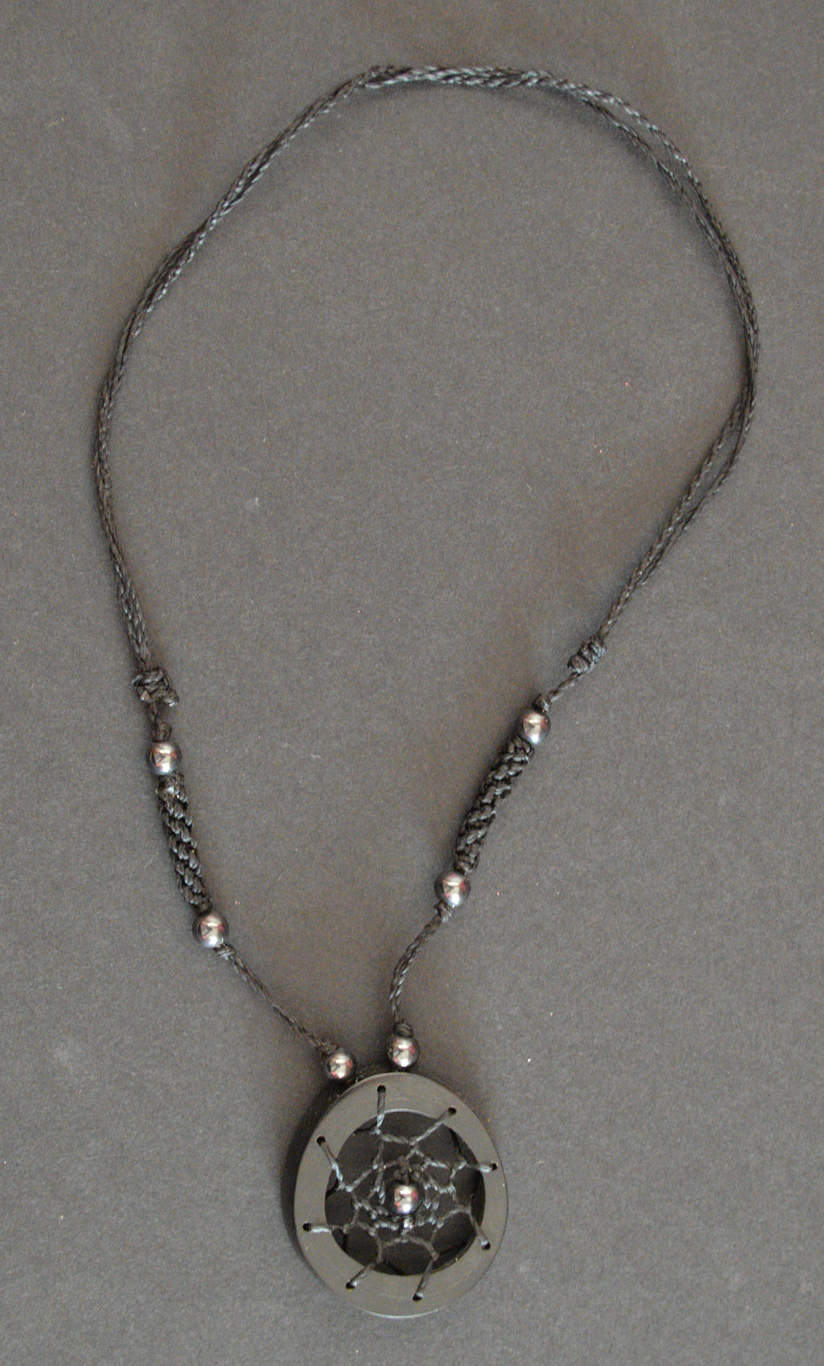 Dreamcatcher bone Horn bamboo seeds hematite stones turquoise Necklace jewelry paraphernalia handcraft handmade