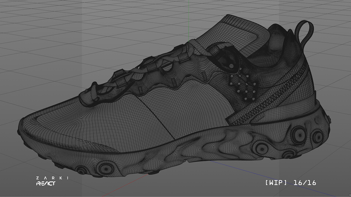 Nike footwear shoe industrial design  rendering product render Fashion  sneaker 3D Cyberpunk