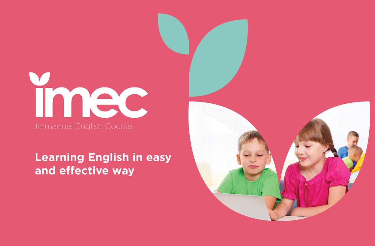school study kids english course logo identity pink teal pastel indonesia surabaya tuition language children