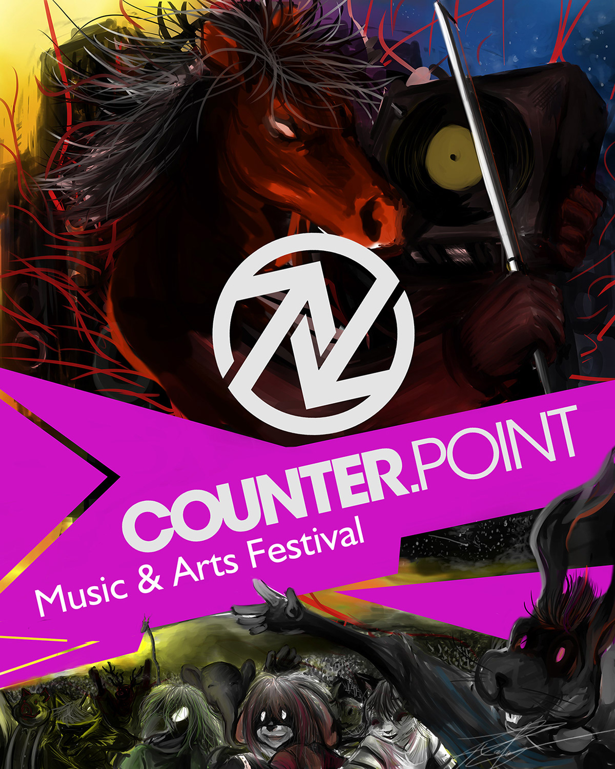 Ilustração creative strong criativo desenho poster counter point arts Musical festival