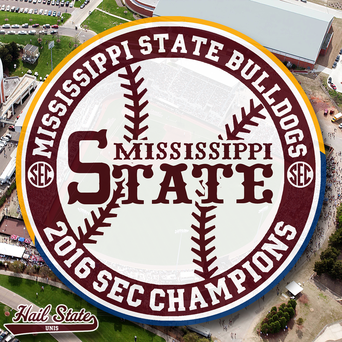 college baseball Mississippi State Champions roundel SEC
