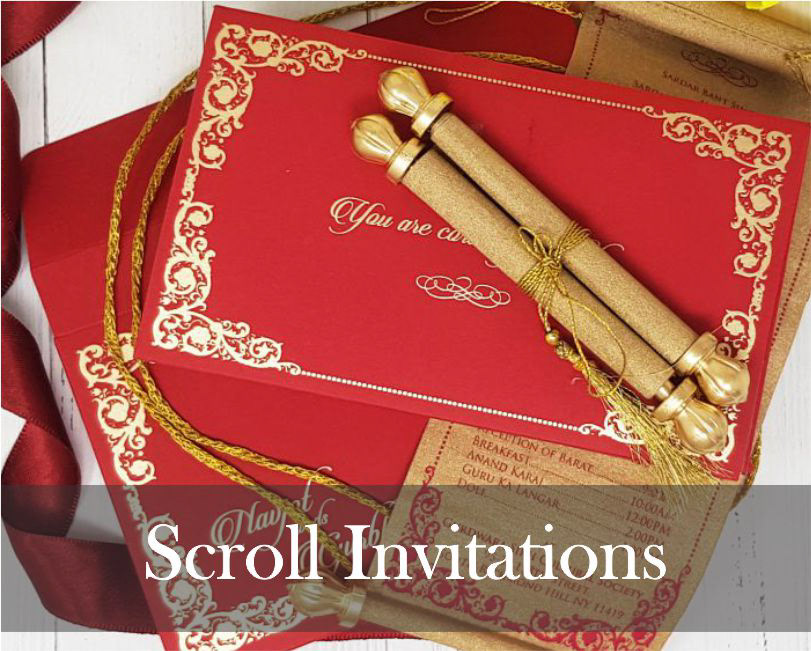 designer wedding cards Indian Wedding Invitation Indian Wedding Invites Scroll invites Scroll Wedding Cards