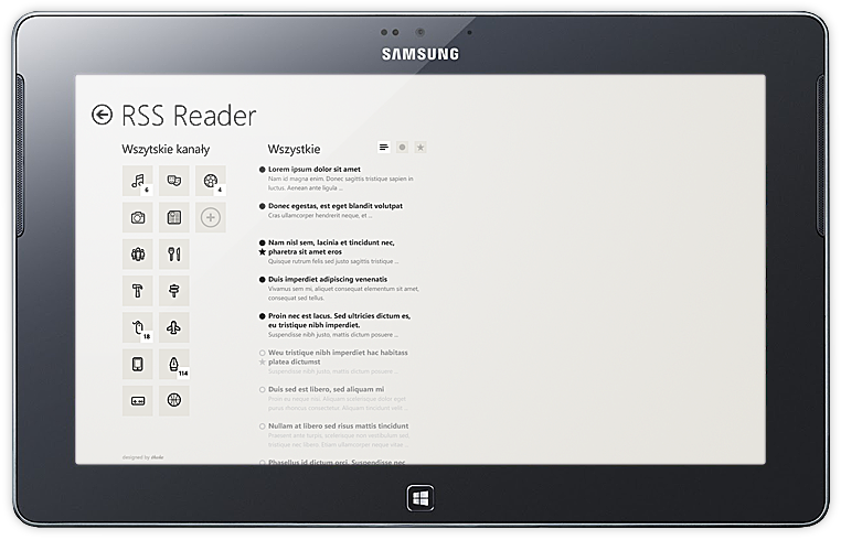 Windows 8 metro ui Modern UI app application mobile RSS reader