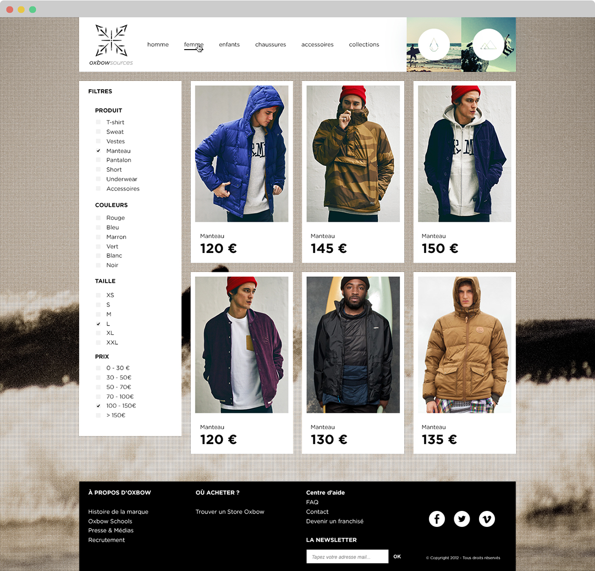 Oxbow Sources Webdesign Surf Mode Clothing rebranding sportwear