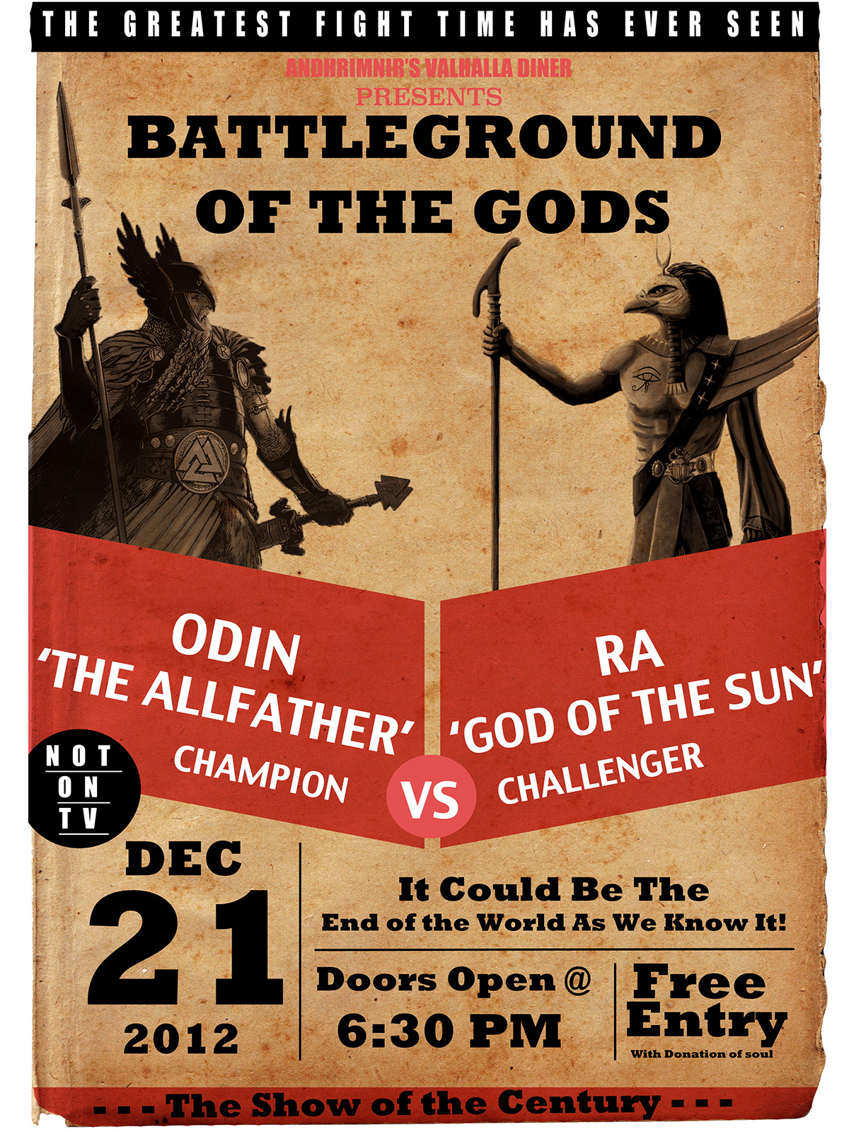 battleground of the gods fight night woodcut printmaking digital Retro Boxing poster