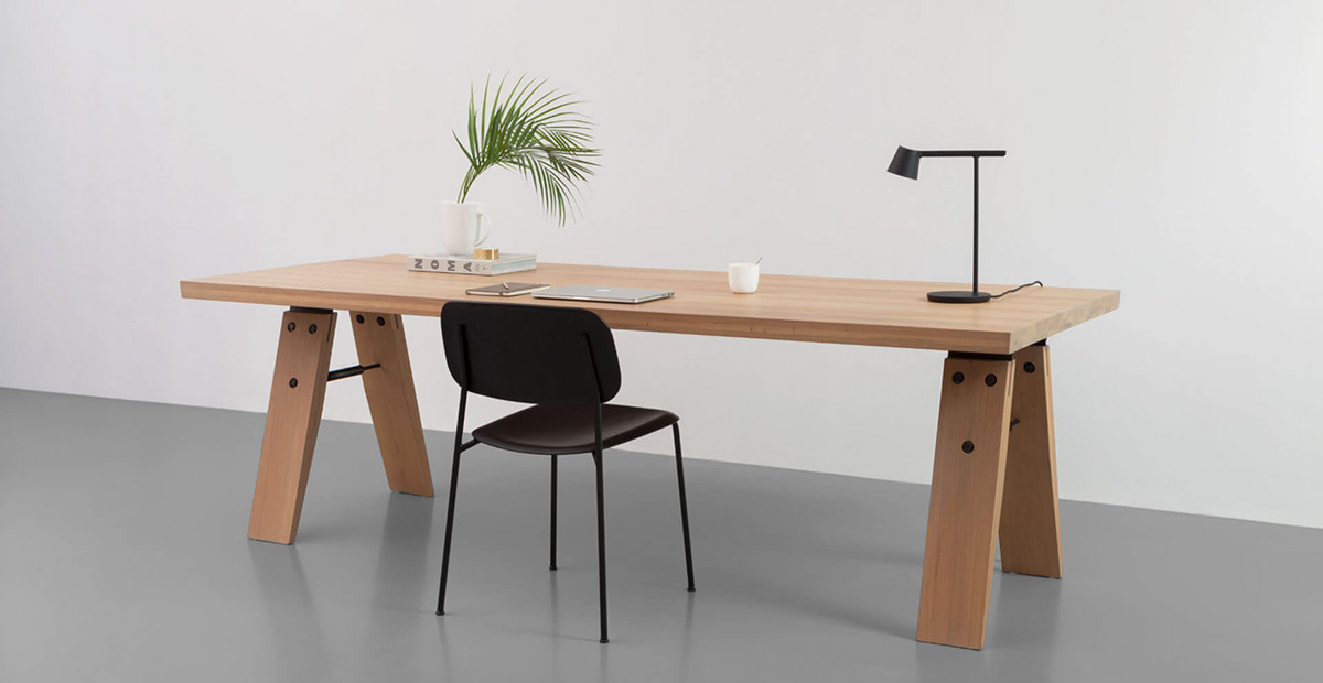Odesi table oak dining furniture Interior dutch design steel
