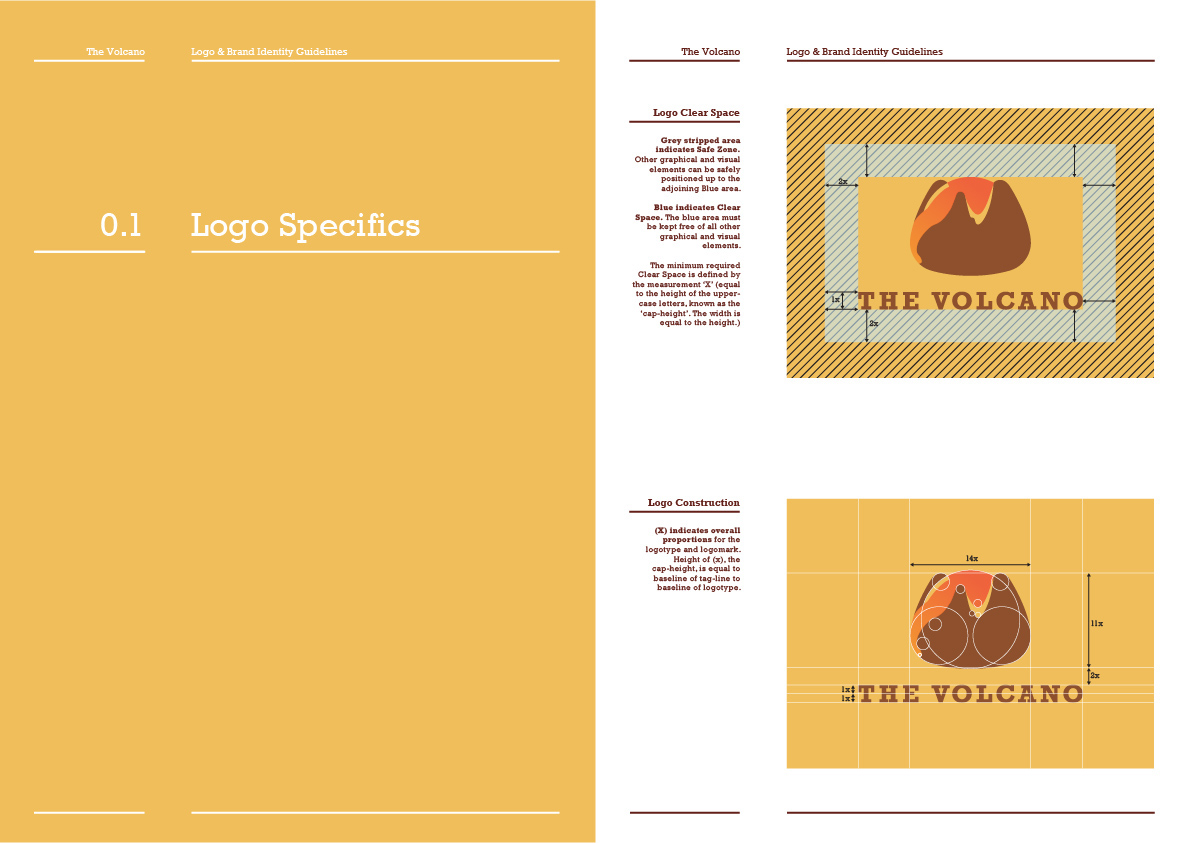 logo guide book brand identity Logo indentity taiwan meatball volcano Food  vector
