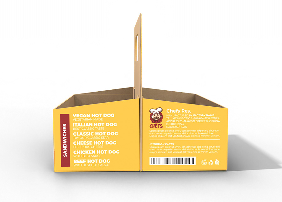 carton Packaging Food  meal Fast food delivery restaurant Pack packing