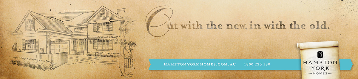 Hampton York  homes  builders  Traditional  old penny farthing carriage returned builder construction Advertising  print newspaper design magazine