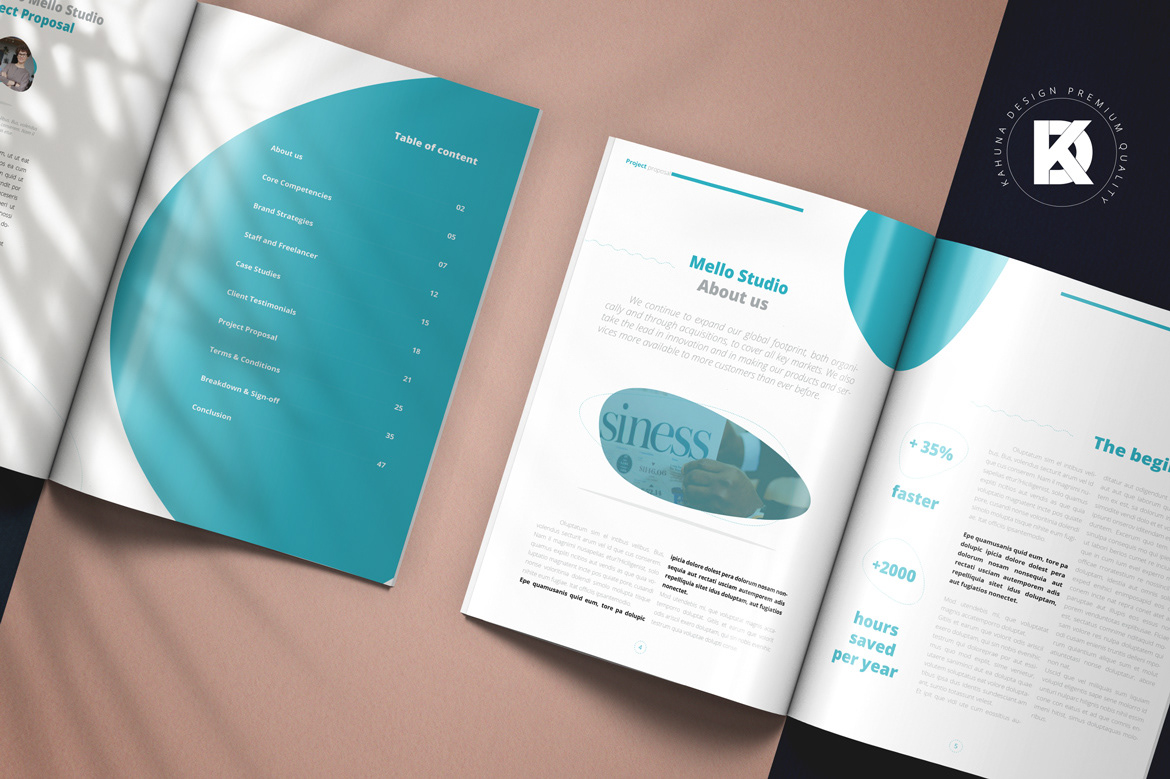 a4 blue brochure InDesign letter print Project Proposal ready Work 