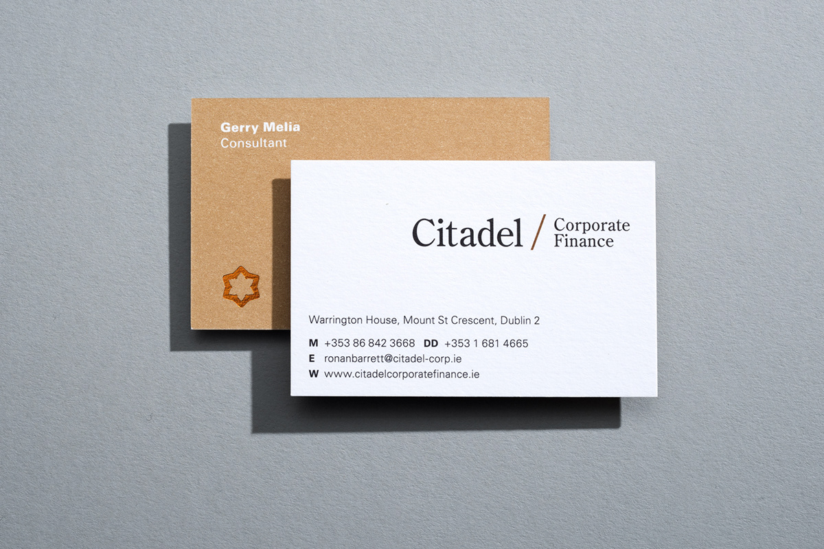 Citadel Corporate Finance naming brand strategy graphic design  Stationery brochure design Web Design  branding 