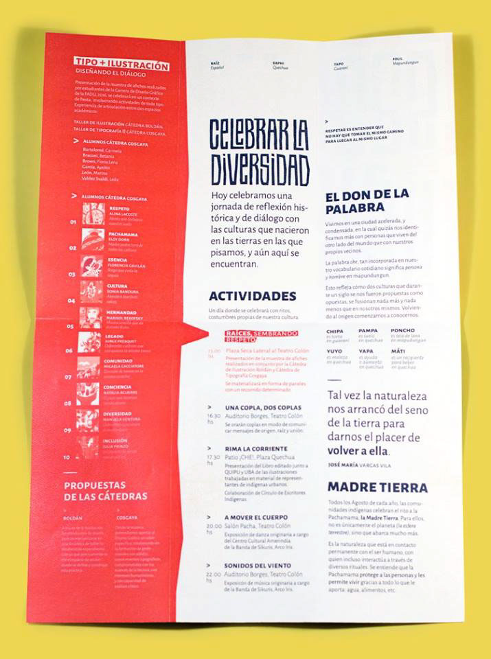 pueblos originarios Typeface lettering cosgaya fadu Diversity poster editorial