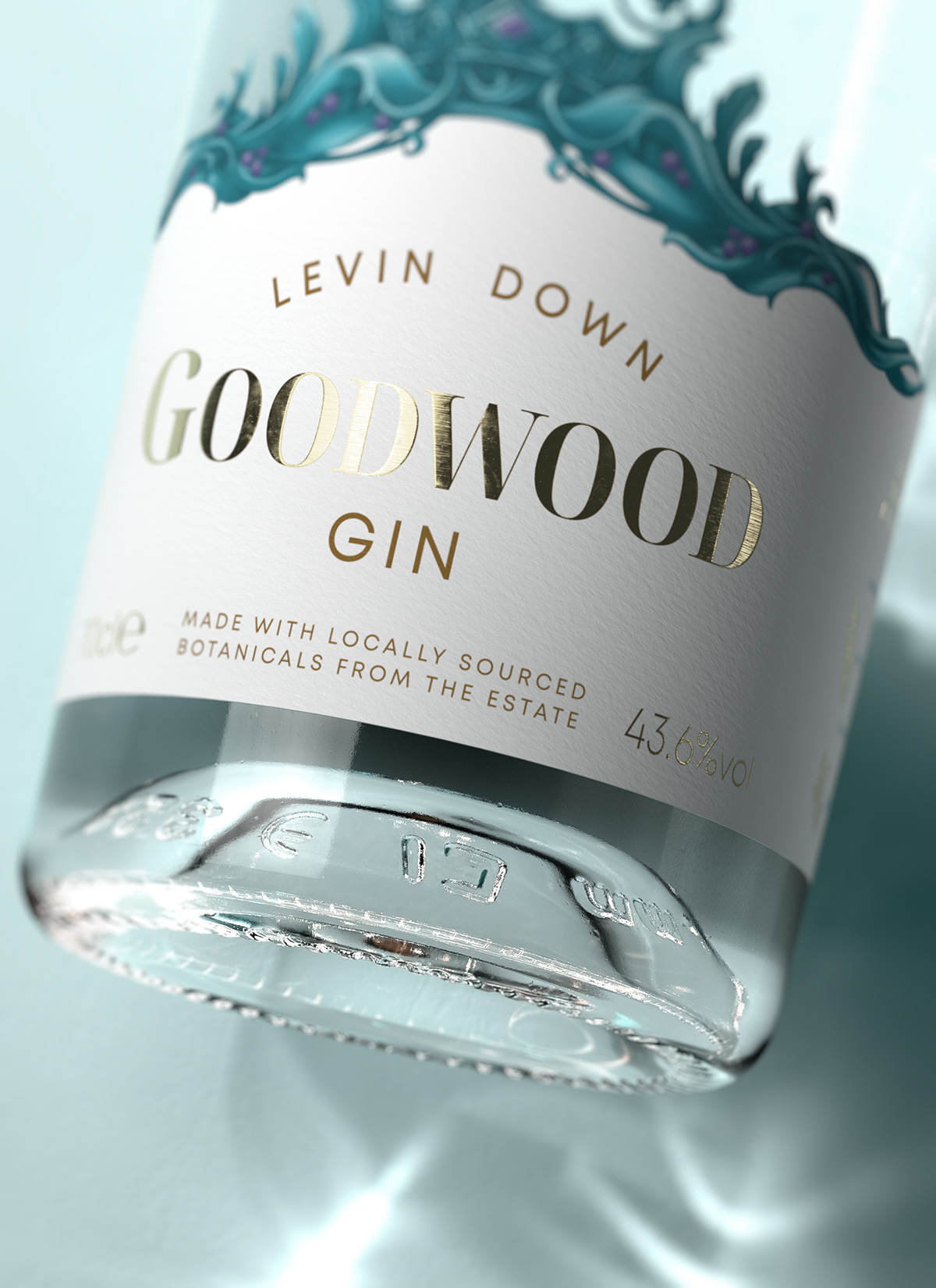 goodwood bottle gin CGI Spirits drink caustics Render
