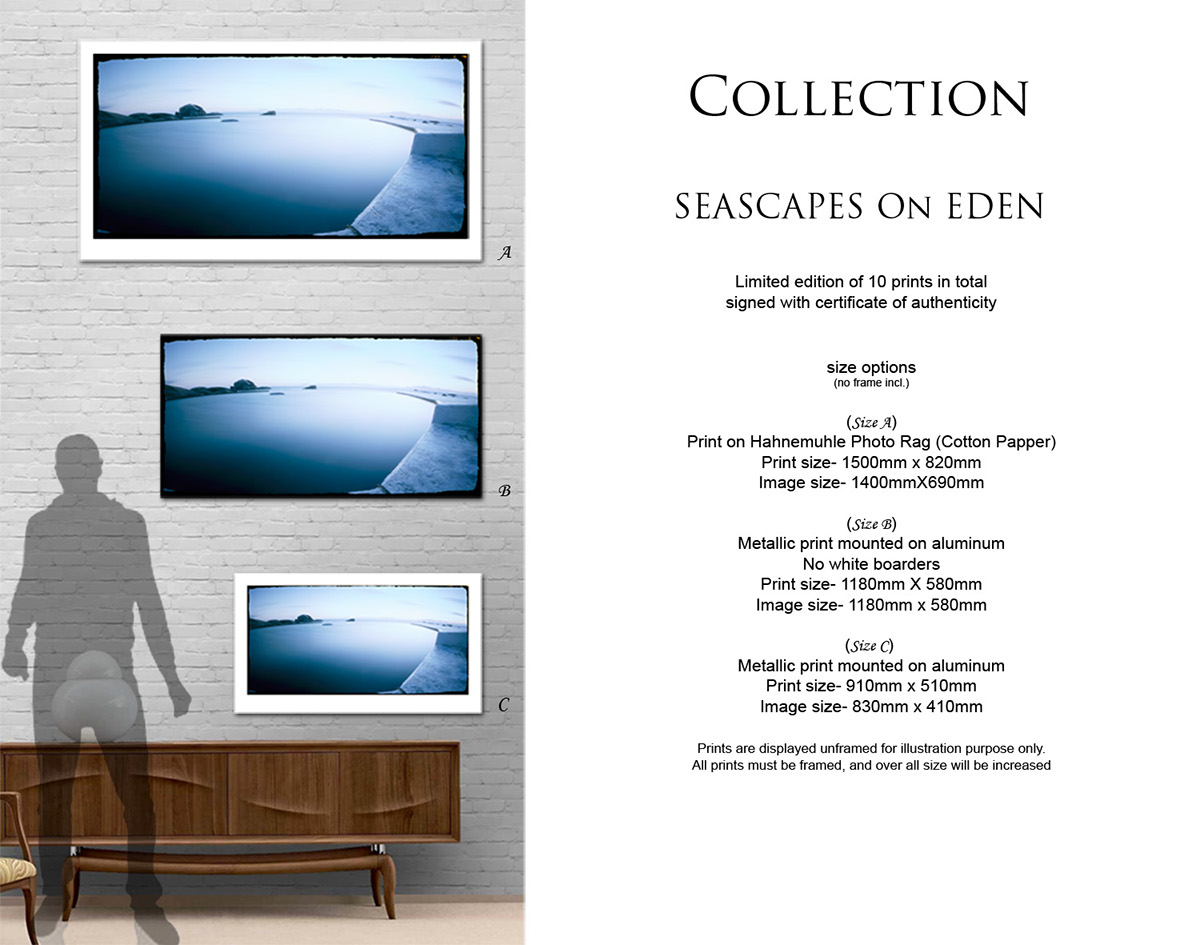 Exhibition  art sandy McLea pinhole obscura seascapes c-print metallic seascape