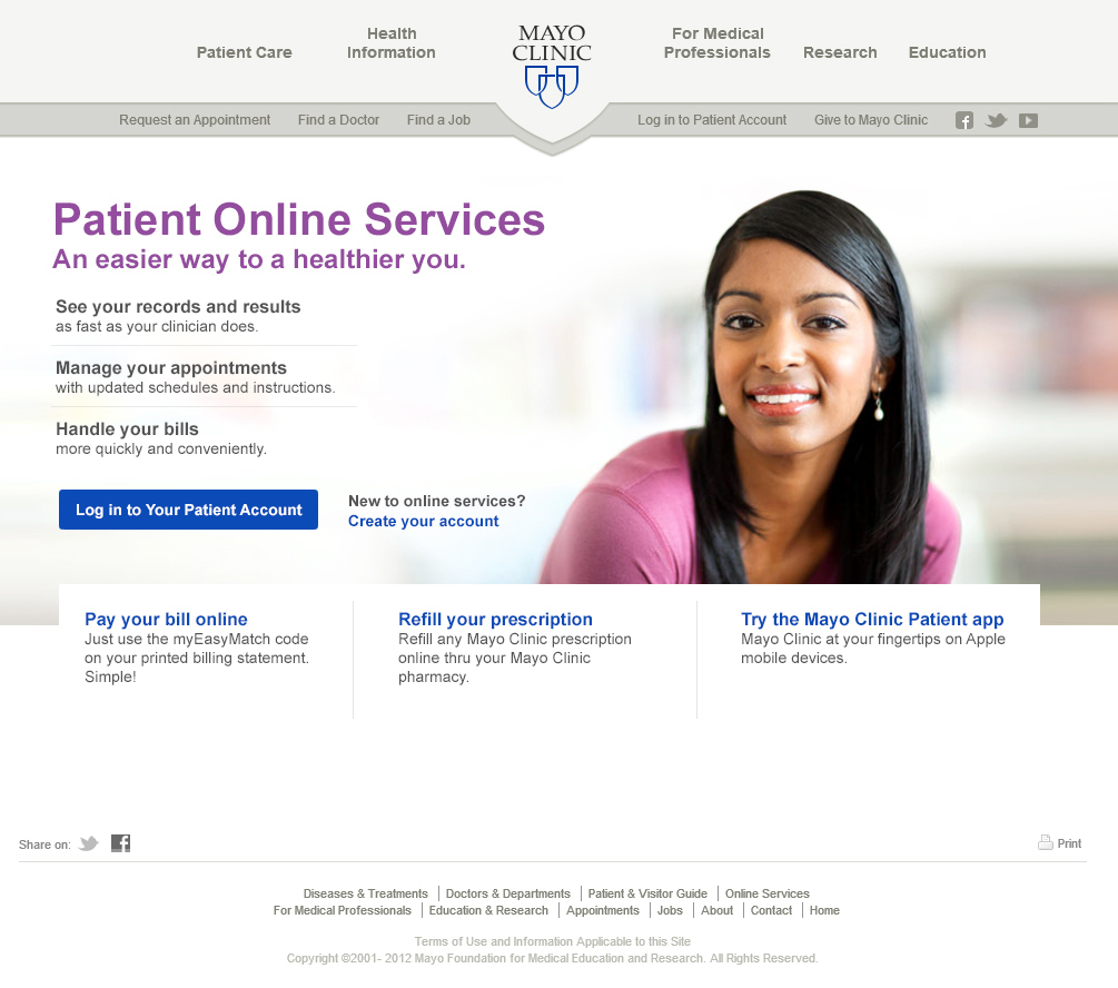 Mayo Clinic Patient Portal Login Behance