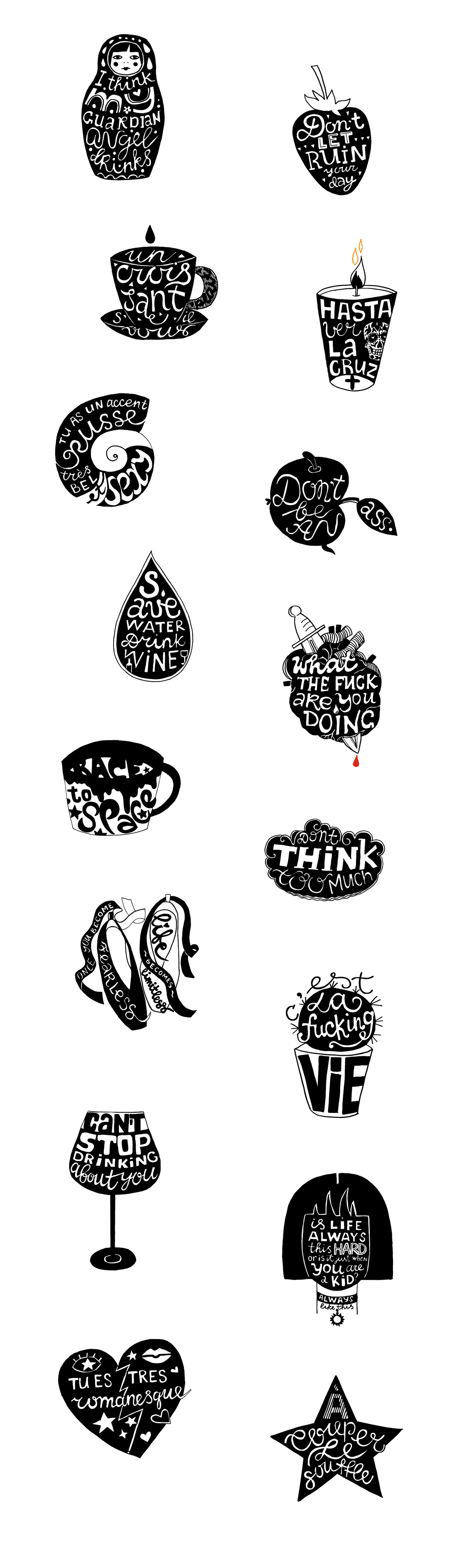 black and white doodle Drawing  graphic ILLUSTRATION  lettering quote sketch text