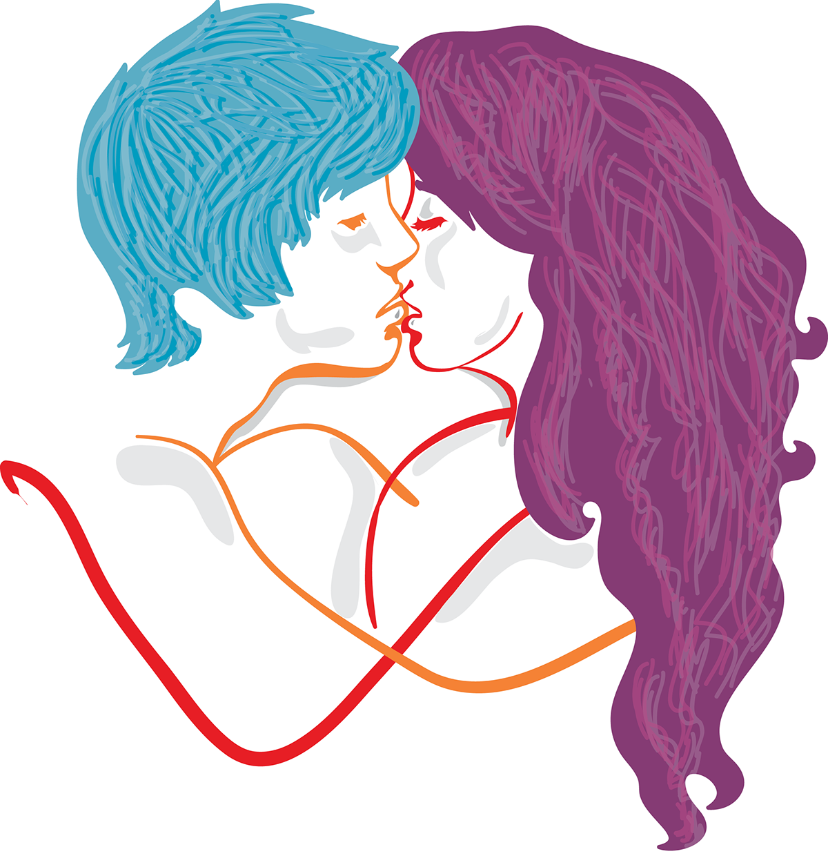 ilustration ilustracion besar   kiss contorno